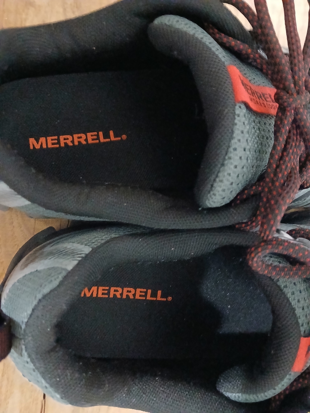 Merrell Men's Grey Trail Running Shoes with Red Accents - Picture 6 of 9